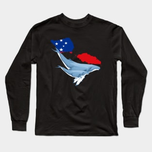 Humpback Whales Samoan Flag Long Sleeve T-Shirt